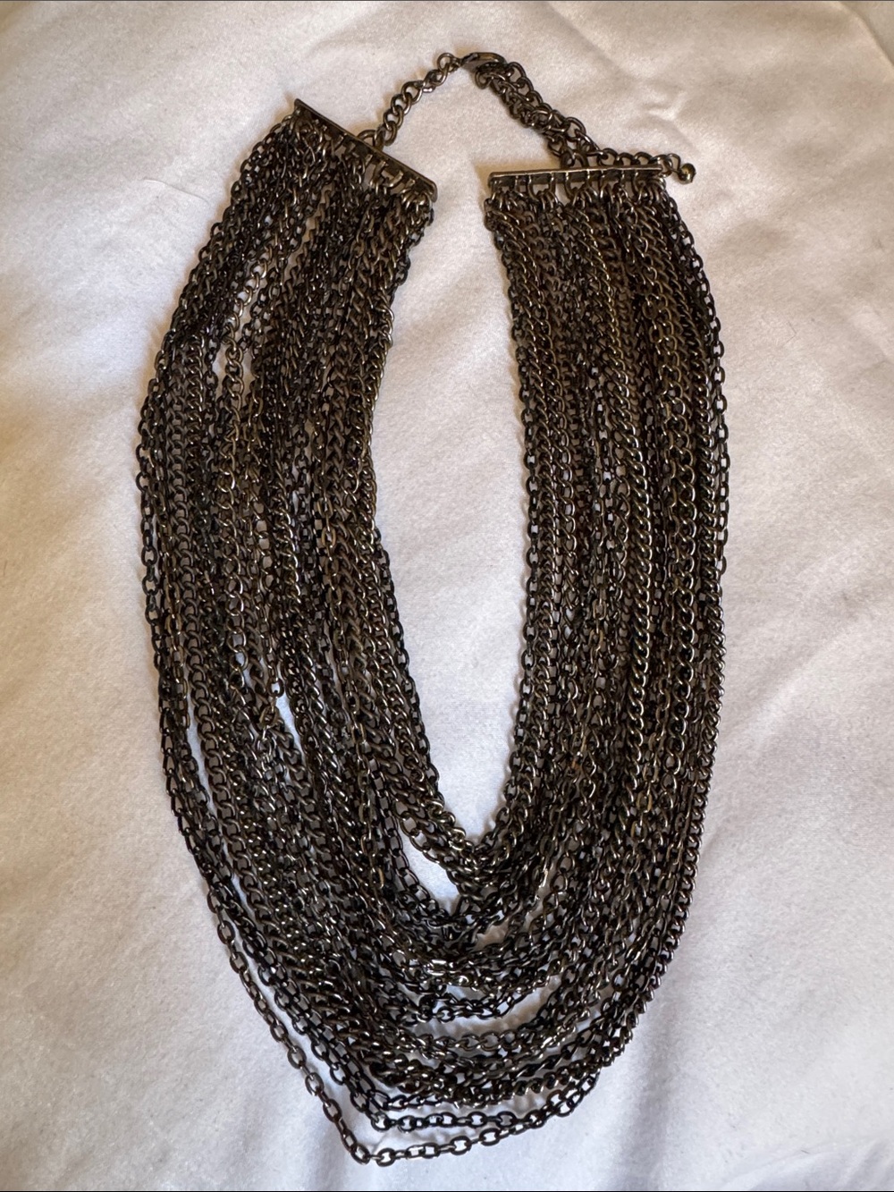 Layered Black Multi-Chain Statement Necklace